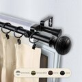 Kd Encimera 0.8125 in. Lucid Double Curtain Rod with 48 to 84 in. Extension, Black KD3720182